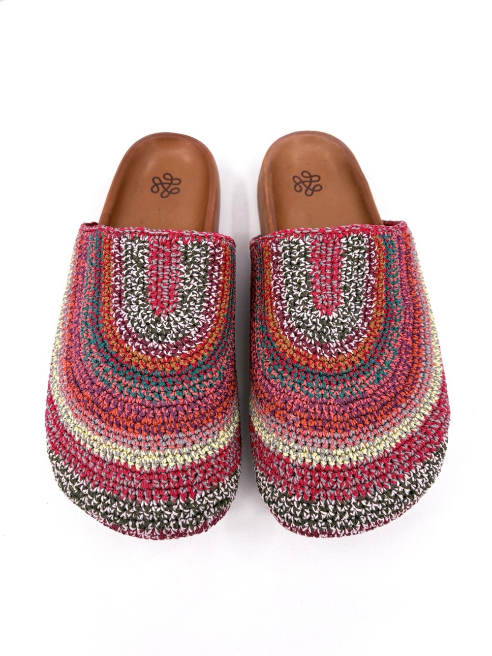 THE SAK Bolinas Boho Stripe Crochet Clogs in Sunset US 9 - Picture 5 of 15
